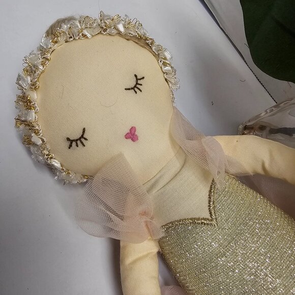 Mon Ami Designs Belle Sugar Plum Ballerina Soft Pink Gold Plush Decor Doll - Picture 16 of 16